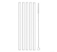 Replacement straw kit for ThermoFlask 40oz water cup featuring 5 transparent straws and 1 cleaning brush for easy maintenance and use