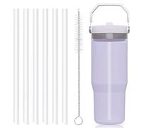 Replacement Straws Compatible with 20oz Stanley IceFlow Stainless Steel Tumbler with Straw-The IceFlow Straw Replacement-Accessories Set Include 6 Hard Straws,1Cleaning Brush