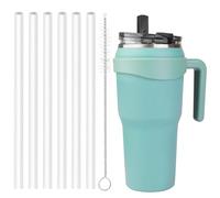 Replacement Straws Compatible with Hydrapeak Roadster 40oz tumbler-6 Pack Straws,1 Pack Cleaning Brush.