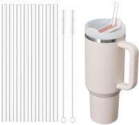 Replacement Straws for Stanley Quencher 40oz, 8PCS Reusable Clear Cup Straws with 2PCS Straw Cleaners, as Stanley Accessories Compatible with Stanley Adventure Quencher Travel Tumbler