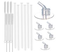 Replacement Straws for Thermos Funtainer 12 Ounce Bottle, 18 Pcs Silicone Water Bottle Straws Cleaning Brushes Set, Safe to Use for Toddler and Kids