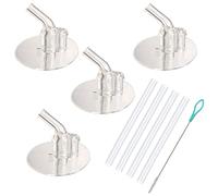 Replacement Straws for Thermos Funtainer 12 Ounce Bottle(F401), 4 Sets (4 pcs Silicone Sipper Straws, 4 pcs Plastic Straw stems and 1 pcs Straw Cleaning Brushes)