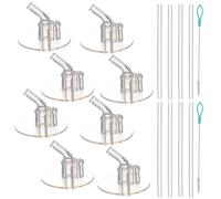 Replacement Straws for Thermos Funtainer 12 Ounce Bottle(F401), 8 Sets(8 pcs Silicone Sipper Straws, 8 pcs Silicone Straw stems and 2pcs Straw Cleaning Brushes)