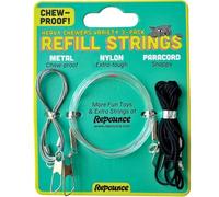 Replacement Strings for Cat Wands, 3 Pieces - Chew-Proof Metal Wire, Durable No Tangle Transparent Fishing Line and Paracord String - Heavy Chewers Refill Strings with Universal Clasps for All Toys