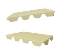Replacement Swing Canopy Cover 2-3 Seater 600D Oxford Waterproof Beige | UV protection easy installation fits 164x114x15CM 2-seater and 195x125x15CM 3-seater