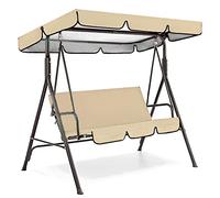 Replacement Swing Canopy Cover Set - Waterproof 210D Oxford Cloth for 2/3-Seater Swing Chair - Beige Awning Canopy for Porch Patio Garden - 142x120x18cm