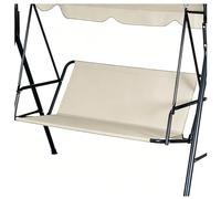 Replacement Swing Seat Cover, 600D Heavy-Duty Oxford Cloth Waterproof 2/3 Seat Patio Swing Seat Replacement Covers for Outdoor Porch Garden Yard Swings,Beige,47"x18.5"x18.5"