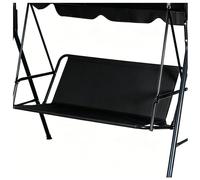 Replacement Swing Seat Cover, 600D Heavy-Duty Oxford Cloth Waterproof 2/3 Seat Patio Swing Seat Replacement Covers for Outdoor Porch Garden Yard Swings,Black,62"x20.5"x20.5"