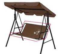 Replacement Swing Seat Cover, Durable 600D Oxford Fabric Garden Swing Chair Cover Outdoor, for 2 and 3 Seater Swing Chair for Outdoor Porch Garden Yard Swings (Coffee color,115×48×48cm)