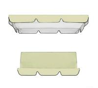 Replacement Swing Seat Cover, Waterproof Garden Swing Chair Replacement Set 3 Seats Covers with Swing Canopy Cover, No Bracket(Beige 195x125x15cm)