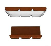 Replacement Swing Seat Cover, Waterproof Garden Swing Chair Replacement Set 3 Seats Covers with Swing Canopy Cover, No Bracket(Brown 195x125x15cm)