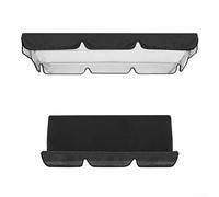 Replacement Swing Seat Cover, Waterproof Garden Swing Chair Replacement Set 3 Seats Covers with Swing Canopy Cover, No Bracket(Black 195x125x15cm)