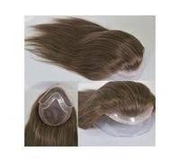 Replacement Swiss Lace Front Men Toupee 8"x10" Mono Lace PU Hairpiece 12" Long Human Hair System Units Systems(#4 Color)