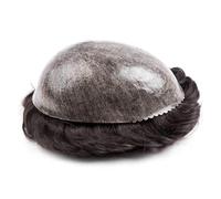 Replacement System Mens Toupee Thin Skin Injection PU All Poly Base Indian Human Hair(5x7)
