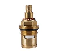 Replacement tap Cartridge， Ceramic Disc Faucet Cartridge Brass 1/2 Inch 20 Splines BSP Thread 24x48mm Quarter Turn Red and Blue(Rood)