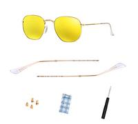 Replacement Temple Arm,Temple Tips for Ray-Ban RB3548N Sunglasses,with 4 Screws,1 Screwdriver(Clear)