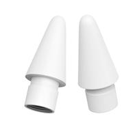 Replacement Tips for Apple Pencil 1st & 2nd Gen, iPad Pro Stylus, 2-Pack, White, Compatible with Logitech Crayon (2)