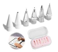 Replacement Tips for Apple Pencil Pro, 6-in-1 Upgraded Stylus Pen Nibs with Case, Compatible with Apple Pencil 1st & 2nd Gen, USB-C Models and Logitech Crayon for iPad Drawing & Writing