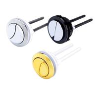 Replacement Toilet Flush Button, Adjustable Round Head Dual Toilet Push Button Toilet Flush Valve Replacement Kit Suitable for Ceramic Aperture 4.8-5.7cm (Black)