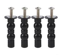 Replacement Toilet Hinge Screw Kit 2 Pack with Expanding Rubber Bolt and Top Nuts Suitable for Most Toilet Hinges (4pcs)