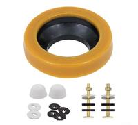 Replacement Toilet Wax For Ring Kit with Solid Brass Floor Bolts, Flanged Sleeve, Washers and Nuts for 3-Inch or 4-Inch Waste Lines, Compatible with