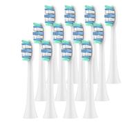 Replacement Toothbrush Brush Heads ,Compatible for Philips Sonicare, and More Click-on Handles 2100 4100 5100 5300 6100 6500 7500(White-12 Pcs)