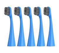 Replacement Toothbrush Heads Compatiable with Burst Kids Toothbrush Heads 5 Pack - Soft Charcoal Bristles for Deep Clean, Blue