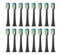 Replacement Toothbrush Heads,Compatible for Nandme NX6000-W12 Sonic Soft Bristles Nozzles,4/8/16PCS(16PCS Black)