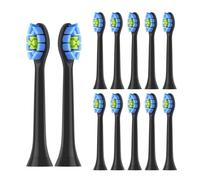 Replacement Toothbrush Heads,Compatible for Philips Sonicare DiamondClean C2 C1 G2 W Plaque Control Simply Clean Electric Brush Head(Black-12pcs)