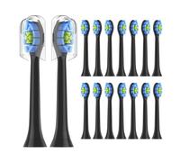 Replacement Toothbrush Heads,Compatible for Philips Sonicare DiamondClean C2 C1 G2 W Plaque Control Simply Clean Electric Brush Head(Black-16pcs)