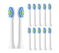 Replacement Toothbrush Heads,Compatible for Philips Sonicare DiamondClean C2 C1 G2 W Plaque Control Simply Clean Electric Brush Head(White-12pcs)