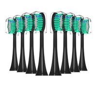 Replacement Toothbrush Heads Compatible with Adults AquaSonic Black Series Electric Toothbrush - Brush Heads Refills for Vibe Series, Duo Series Pro, 8 Pack, Black