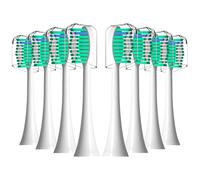 Replacement Toothbrush Heads Compatible with Adults AquaSonic Vibe Series Electric Toothbrush - Brush Heads Refills for Black Series, Duo Series Pro, 8 Pack, White