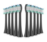 Replacement Toothbrush Heads Compatible with AquaSonic Black Series, Vibe Series, Black Series Pro,and for Duo Series Pro Electric Toothbrush Black, Pack of 10