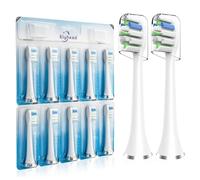 Replacement Toothbrush Heads Compatible with AquaSonic Black Series/Vibe Series/Duo Pro Electric Toothbrush - Upgraded Medium Brush Heads for Whiter Teeth & Improved Plaque Removal, White, 10 Pack
