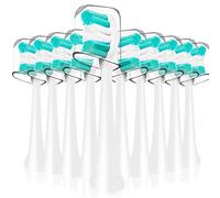 Replacement Toothbrush Heads Compatible with AquaSonic Black Series Vibe Series Electric Toothbrush, W Shape Design Planted with Nylon Bristle (White)