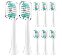 Replacement Toothbrush Heads Compatible with Aquasonic Duo Pro and Vibe Series - 8 Pack Electric Brush Heads Compatible with Black Series and Black Series Pro, White