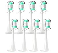 Replacement Toothbrush Heads Compatible with Aquasonic Vibe Series 8 Pack Electric Brush Heads Compatible with Aqua Sonic Black Series/Black Series Pro/Duo PRO Series (White)