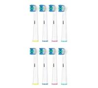 Replacement Toothbrush Heads Compatible with Braun Oral-B - Medium Bristles - Fits Vitality, Professional Care, SmartSeries, Triumph, TriZone & More (8 Pack in White)