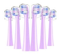 Replacement Toothbrush Heads Compatible with Colgate Hum Toothbrush - Brush Heads Replacement Compatible with Hum Smart Battery Toothbrush, Purple, 6 Pack