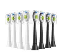 Replacement Toothbrush Heads Compatible with Electric toothbrushes, Suitable for Other Detachable Handle Models(4White 4Black)
