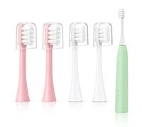 Replacement Toothbrush Heads Compatible with Hismile 3-Mode Electric Toothbrush, Soft Bristles, Precision Cleaning (2White + 2Pink Soft Hai)