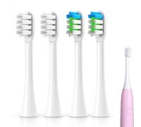 Replacement Toothbrush Heads Compatible with Hismile 3-Mode Electric Toothbrush, Soft Bristles, Precision Cleaning (White,2 Soft Hairs + 2 Hard Hairs)