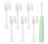 Replacement Toothbrush Heads Compatible with Hismile 3-Mode Electric Toothbrush, Soft Bristles, Precision Cleaning (White,6 Soft Hairs)