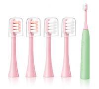 Replacement Toothbrush Heads Compatible with Hismile 3-Mode Electric Toothbrush, Soft Bristles, Precision Cleaning，2Soft Fur, 2Hard