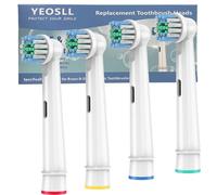 Replacement Toothbrush Heads Compatible with Oral-B Braun,4 Pack Professional Electric Brush Heads for Oral B Replacement Heads Refill Pro 500/1000/1500/3000/3757/5000/7000/7500/8000