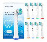 Replacement Toothbrush Heads Compatible with Oral B Braun,Professional Electric Toothbrush Heads for Oral B Replacement Heads Refill Pro 500/1000/1500/3000/3757/5000/7000/7500/8000 (8)