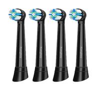Replacement Toothbrush Heads Compatible with Oralb iO Series 2 3 4 5 6 7 8 9 10, Soft Electric Toothbrush Heads for Sensitive Gums, Deep Plaque Removal Brush Refills with DuPont Bristles, 4 Pack Black