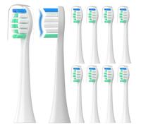 Replacement Toothbrush Heads Compatible with Philips Sonicare:10 Pack Soft Replacement Electric Brush Head for 4100 5100 6100 HX9023/65 W Optimal Plaque Control Snap-on System