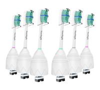 Replacement Toothbrush Heads Compatible with Philips-Sonicare: fits Philips Sonicare e-Series, CleanCare & Xtreme Screw-on Electric Brush Handles, 6 Pack